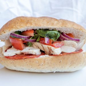 Naked Lunch Spanish chicken filled roll